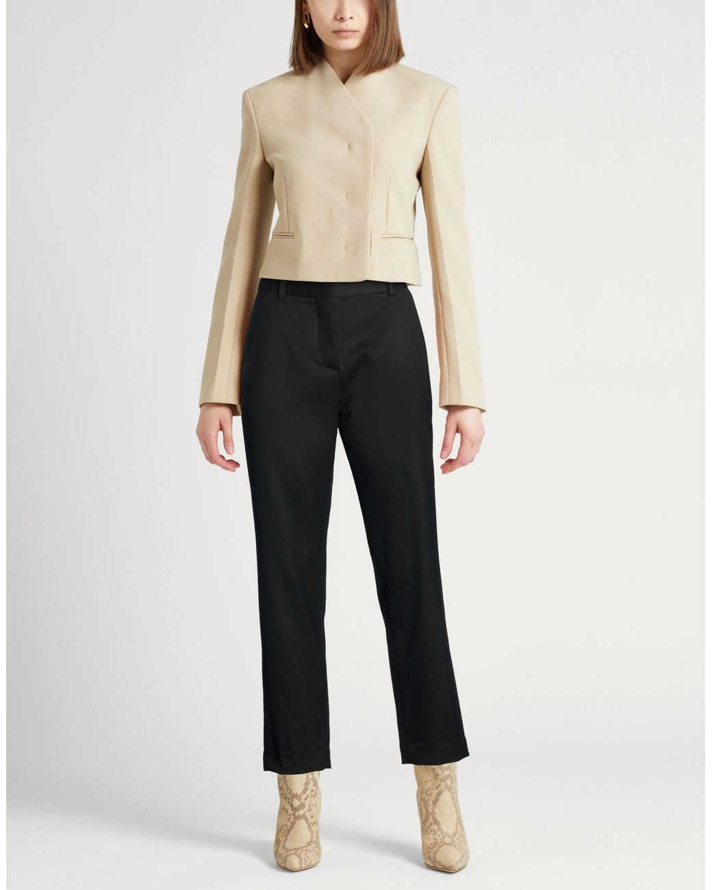 Eleventy Black Pants Wool, Elastane