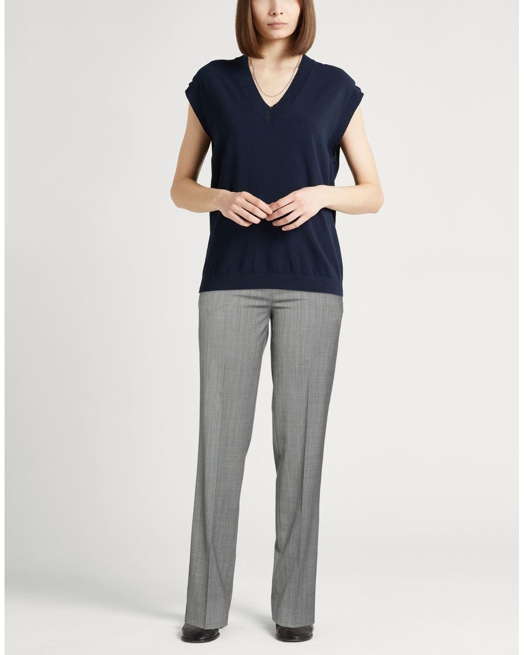 Lardini Gray Pants Polyester, Wool, Elastane
