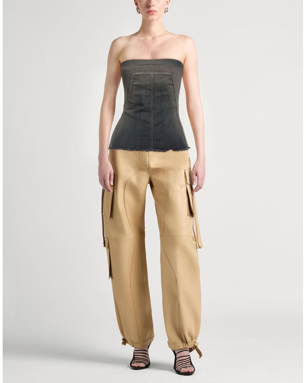 Rick Owens Gray Top Cotton, Elastane, Rubber