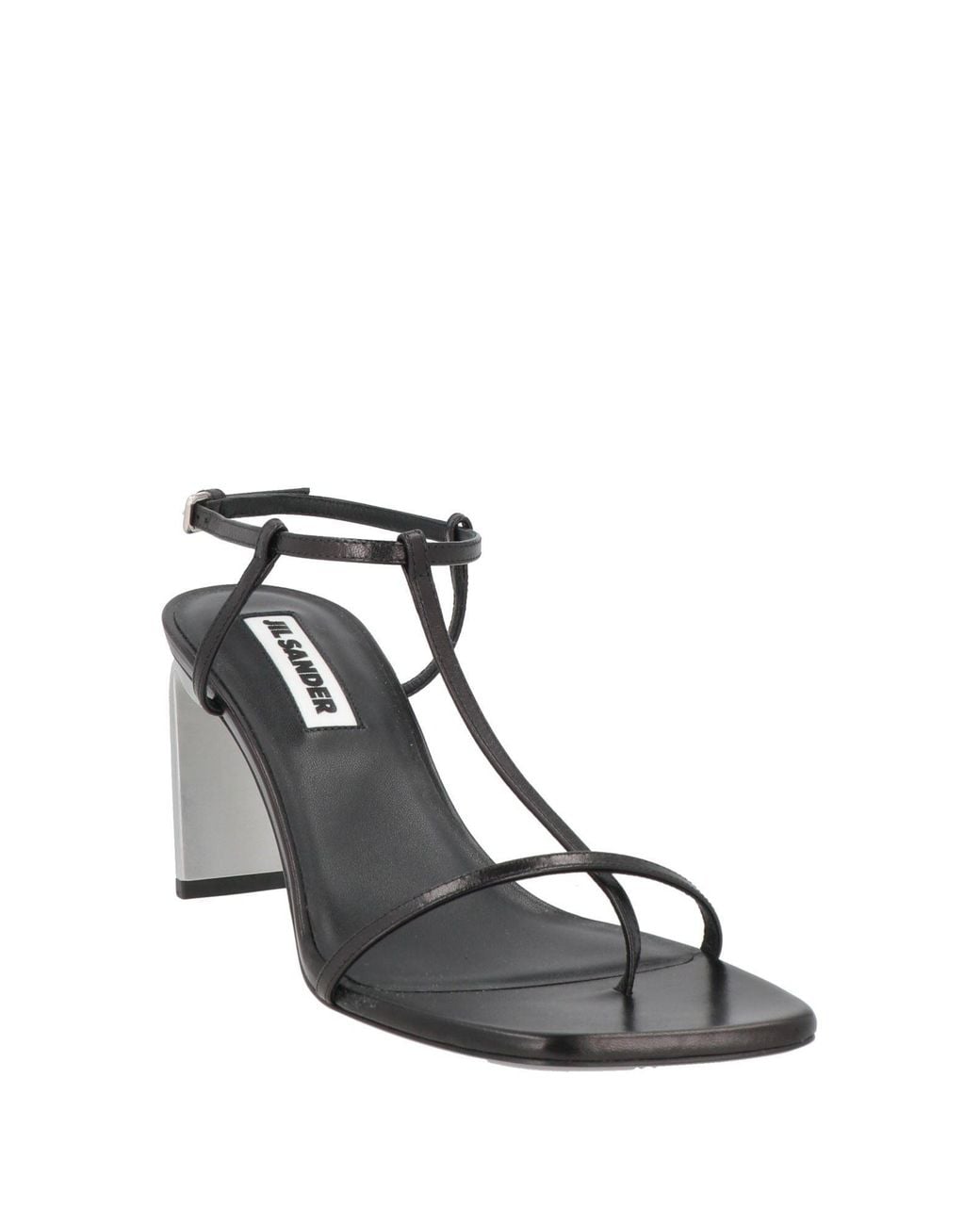 Jil Sander Black Thong Sandal Leather