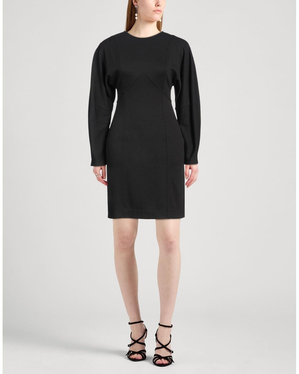 Dondup Black Mini Dress Viscose, Polyamide, Elastane