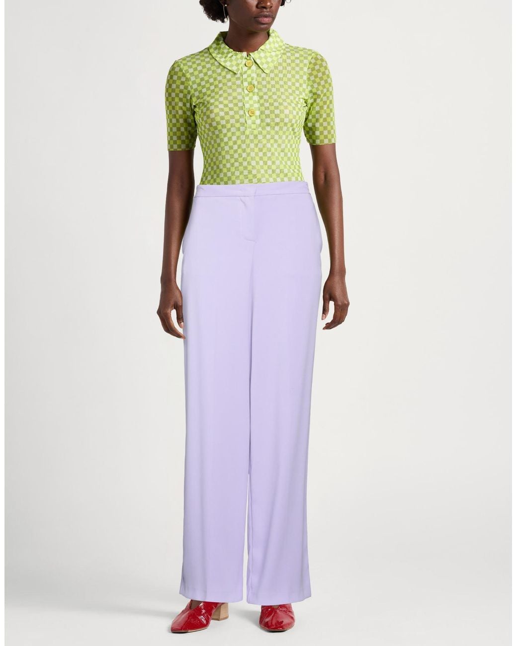 Pinko Purple Pants Polyester, Elastane