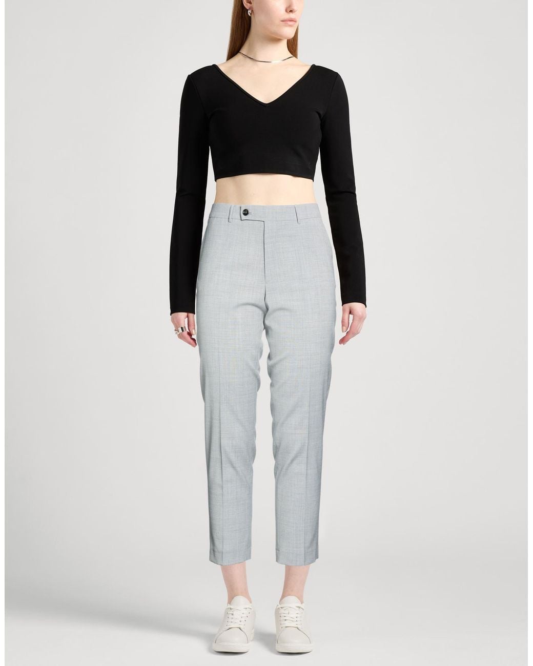 Berwich Gray Pants Polyester, Wool, Elastane