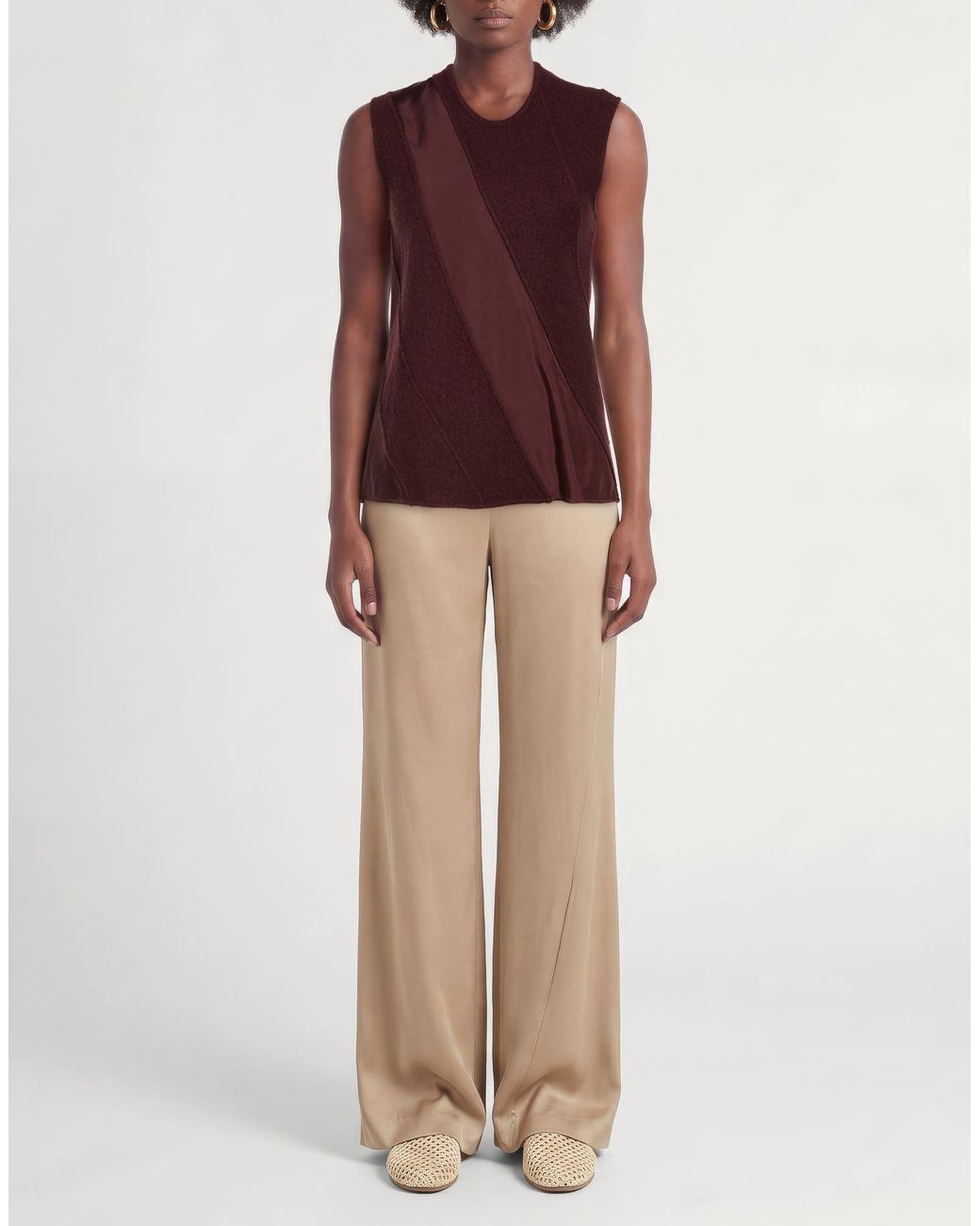 Jil Sander Purple Chocolate Top Cotton, Wool, Viscose