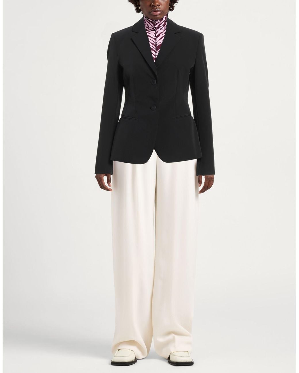 Dondup Black Blazer Polyester, Elastane
