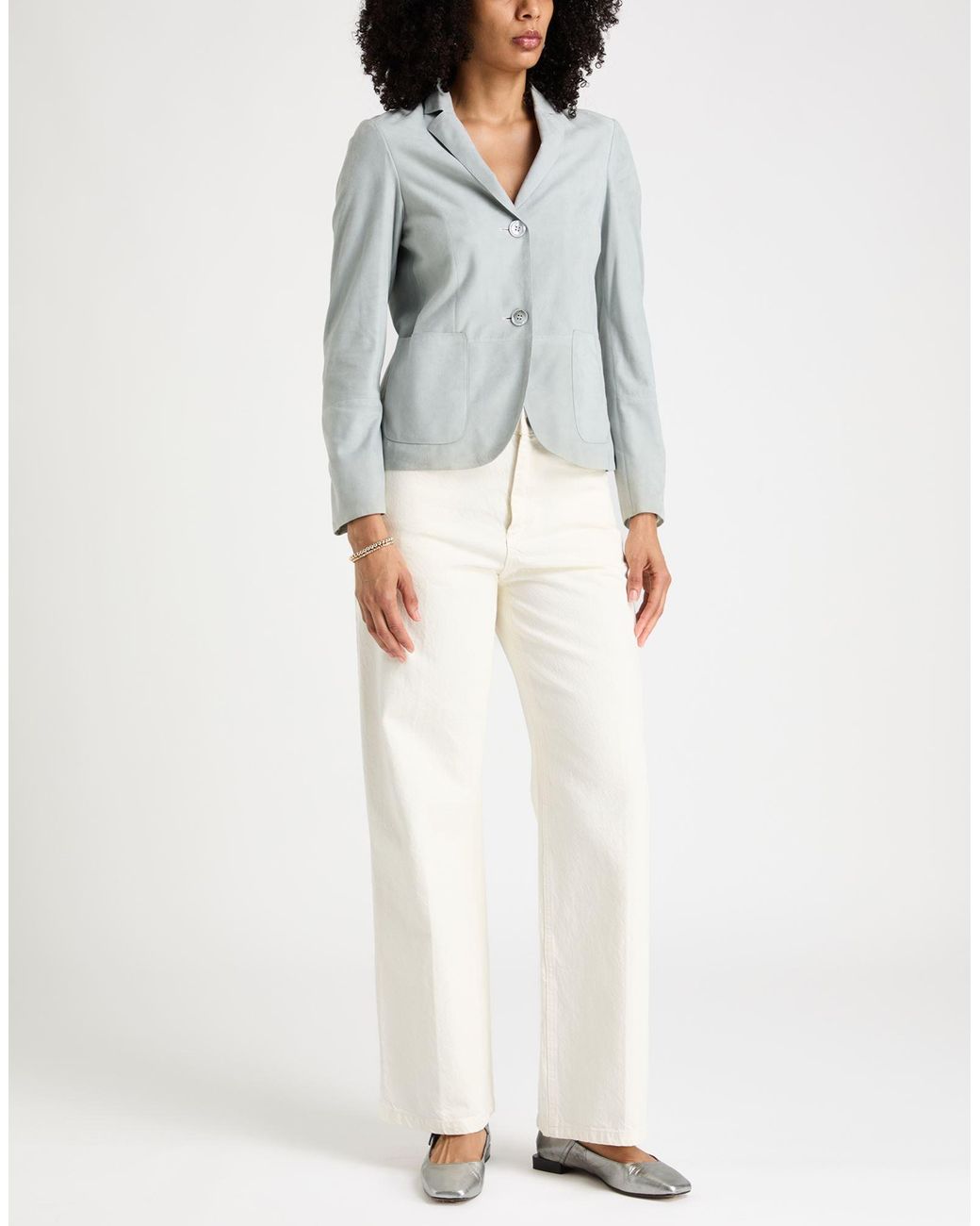 Moorer Gray Light Blazer Ovine Leather