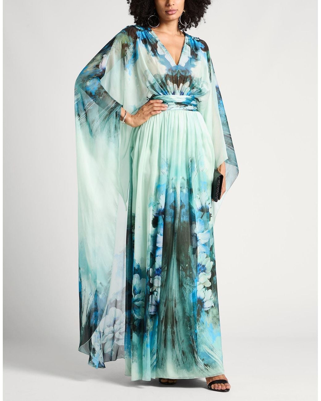 Alberta Ferretti Blue Light Maxi Dress Silk