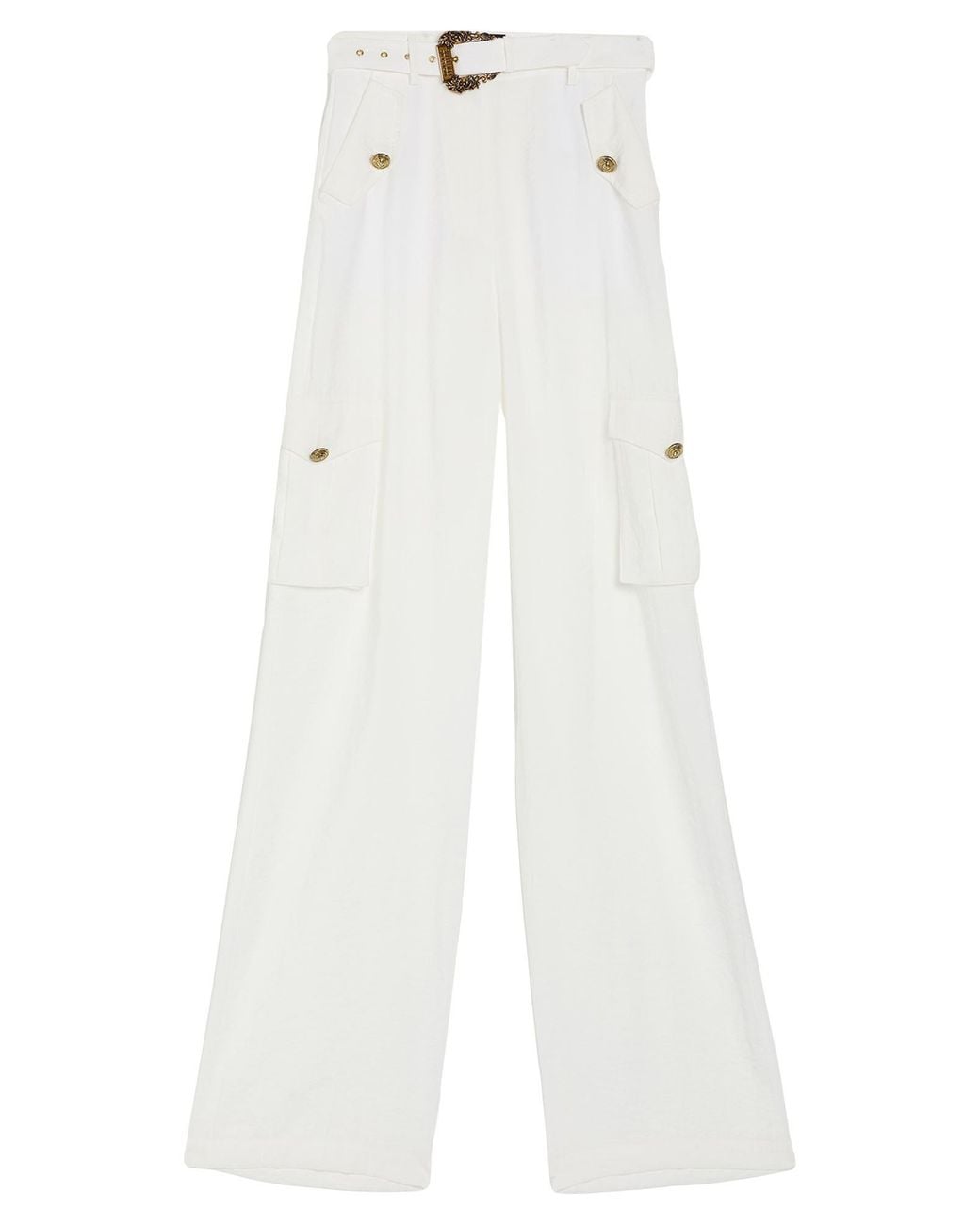 Versace Jeans Couture White Pants Modal, Polyester