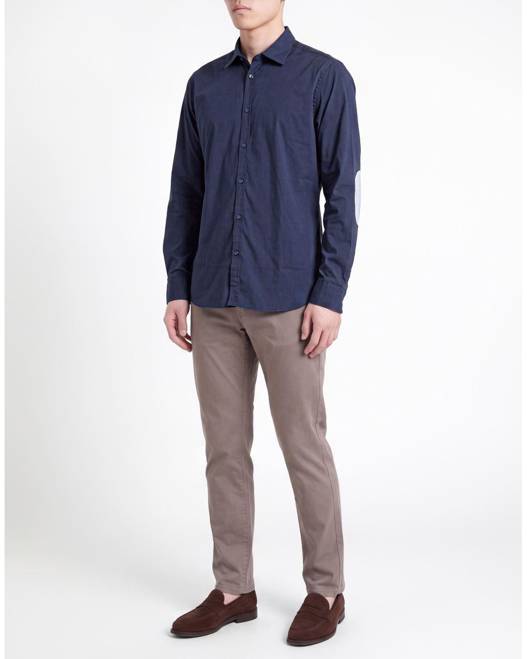Aglini Blue Midnight Shirt Cotton, Polyamide, Elastane for men