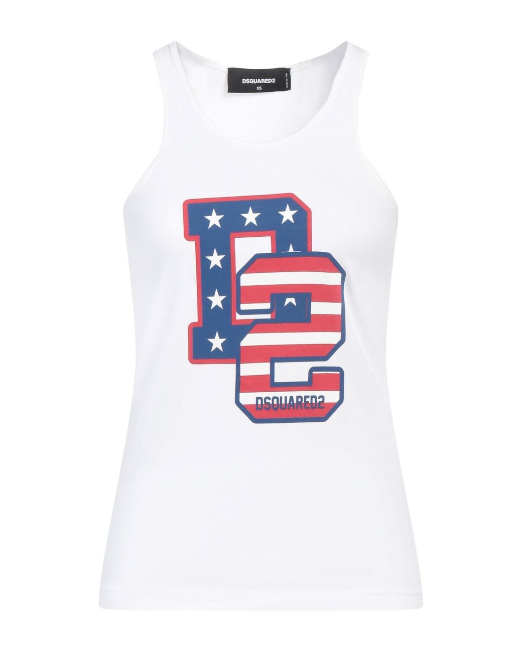 DSquared² White Logo-print Cotton Tank Top