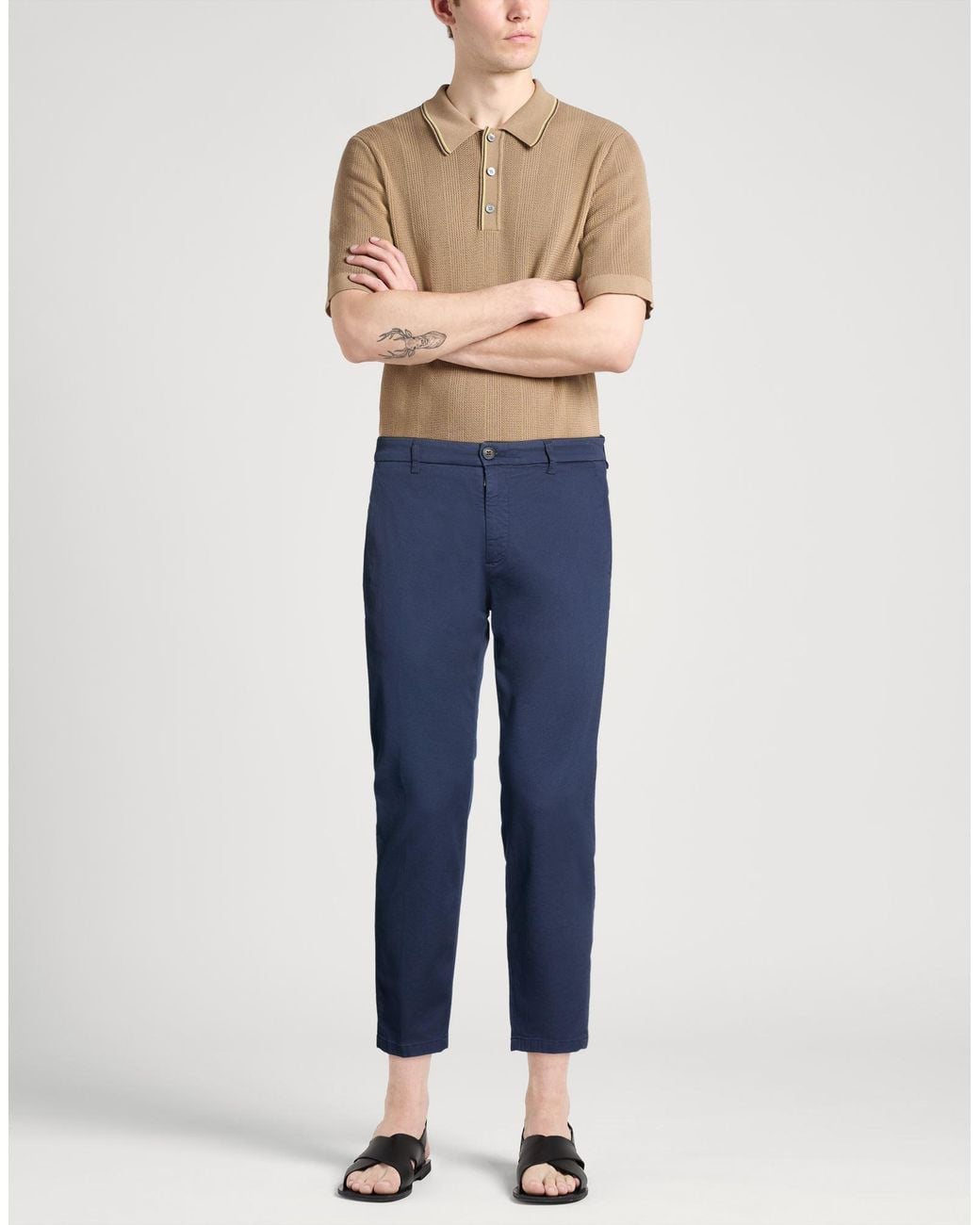 Department 5 Blue Pants Cotton, Lycra, Elastane for men