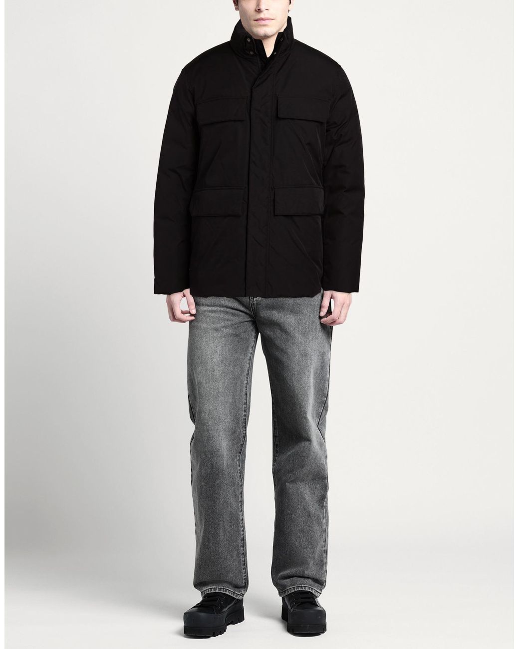 ADHOCONCEPT Black Jacket for men