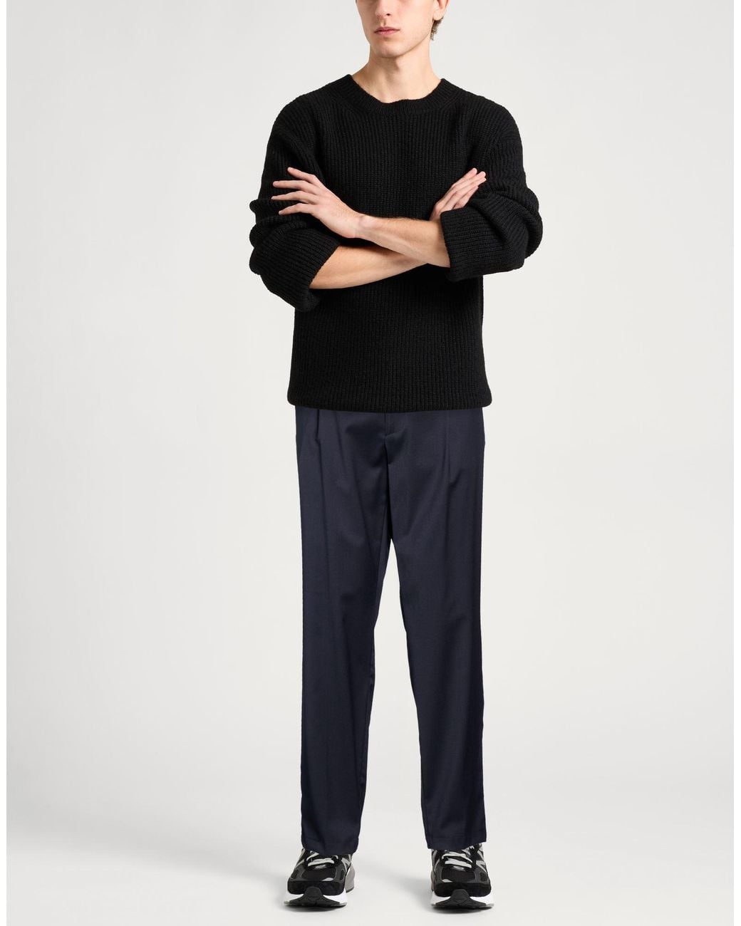 Manuel Ritz Blue Pants Wool, Elastane for men