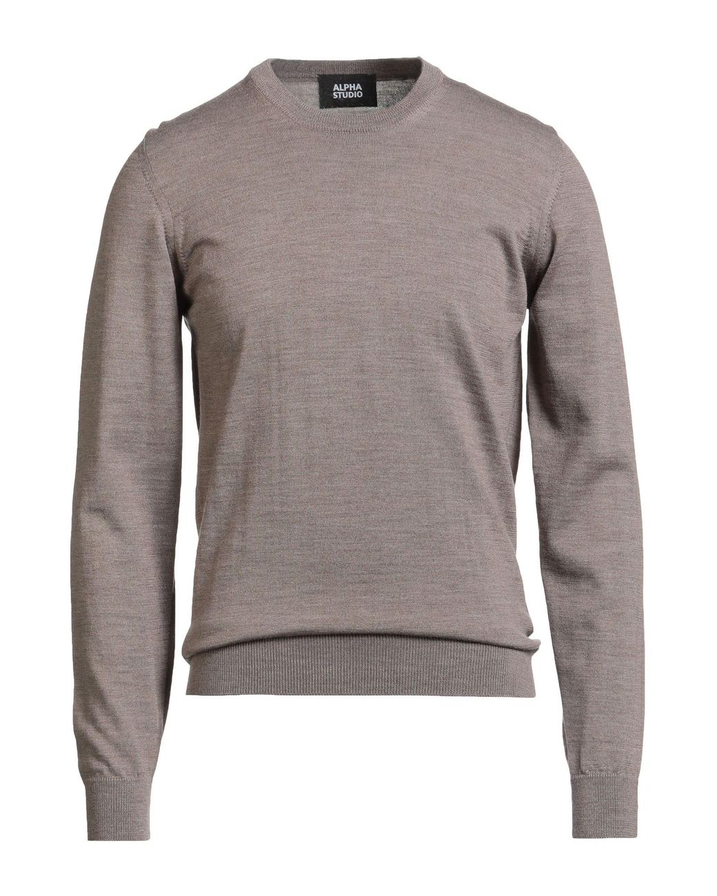 Alpha Studio Gray Sweater Merino Wool for men