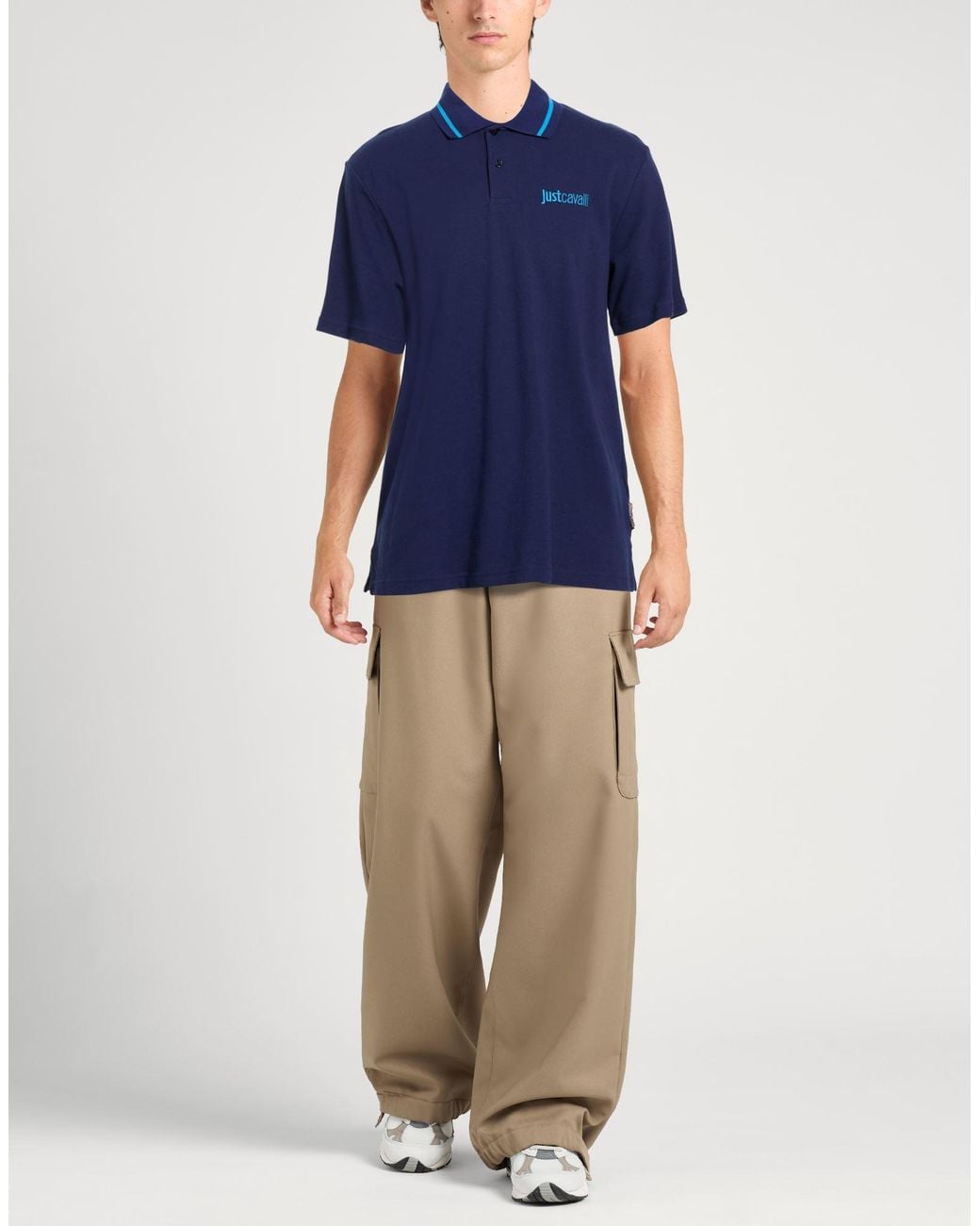 Just Cavalli Blue Polo Shirts for men