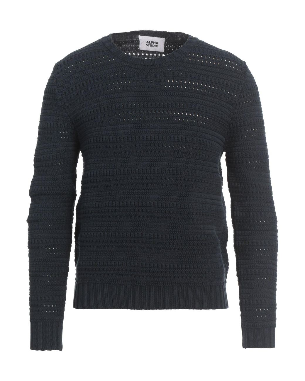 Alpha Studio Blue Midnight Sweater Cotton, Polyamide for men