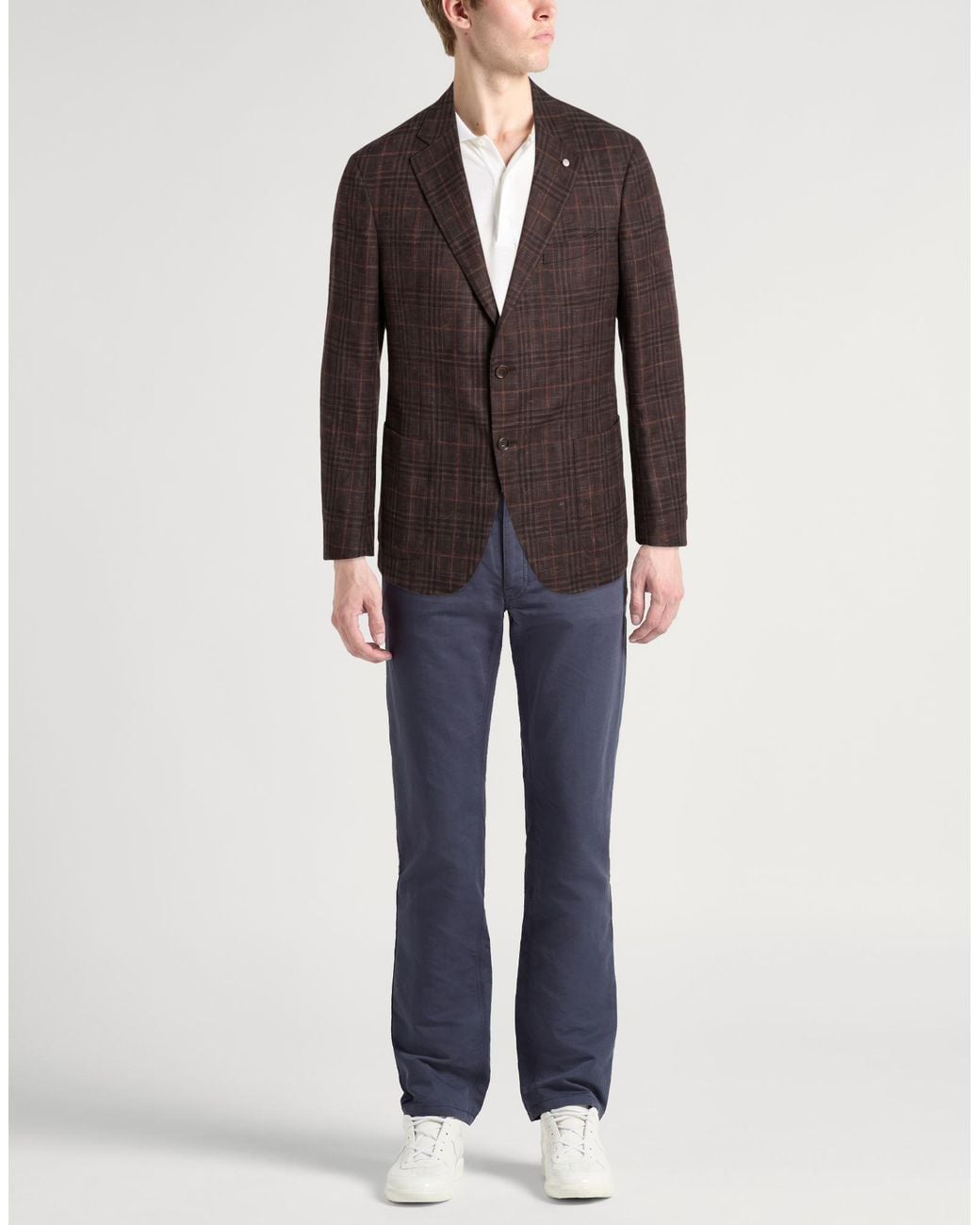 Luigi Bianchi Brown Blazer Virgin Wool, Silk, Linen for men