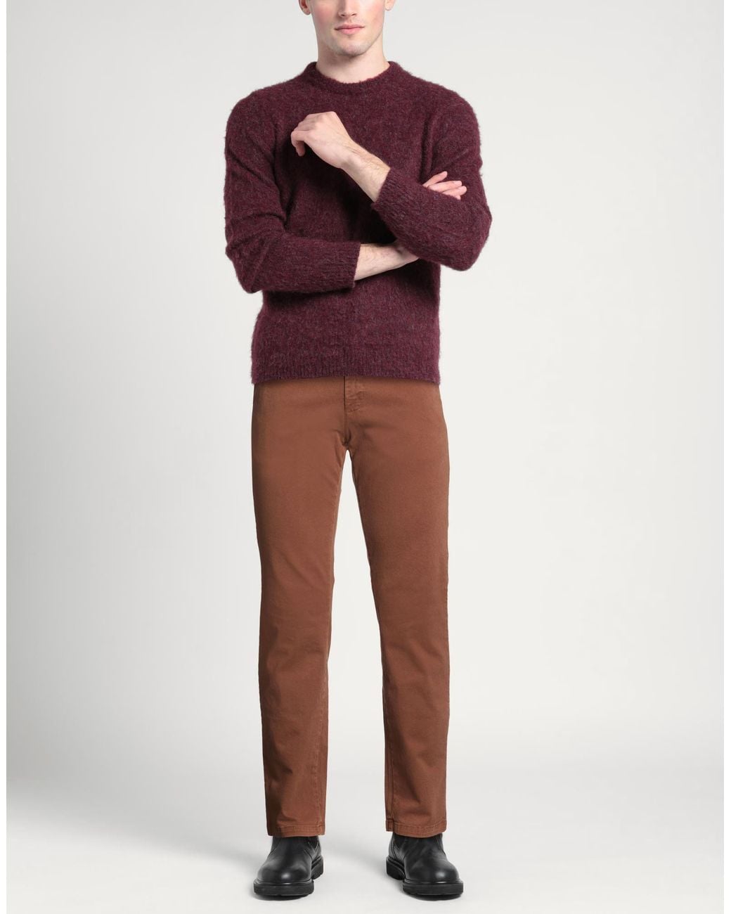 Squad² Brown Pants Cotton, Elastane for men