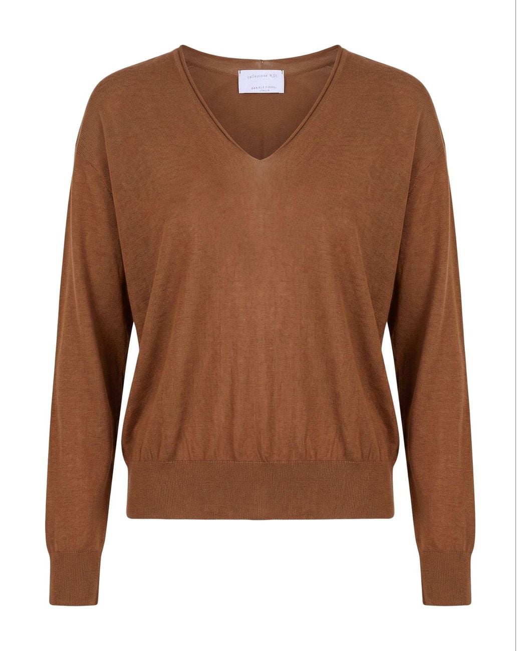Daniele Fiesoli Brown Collezione N_01 Sweater Merino Wool, Silk