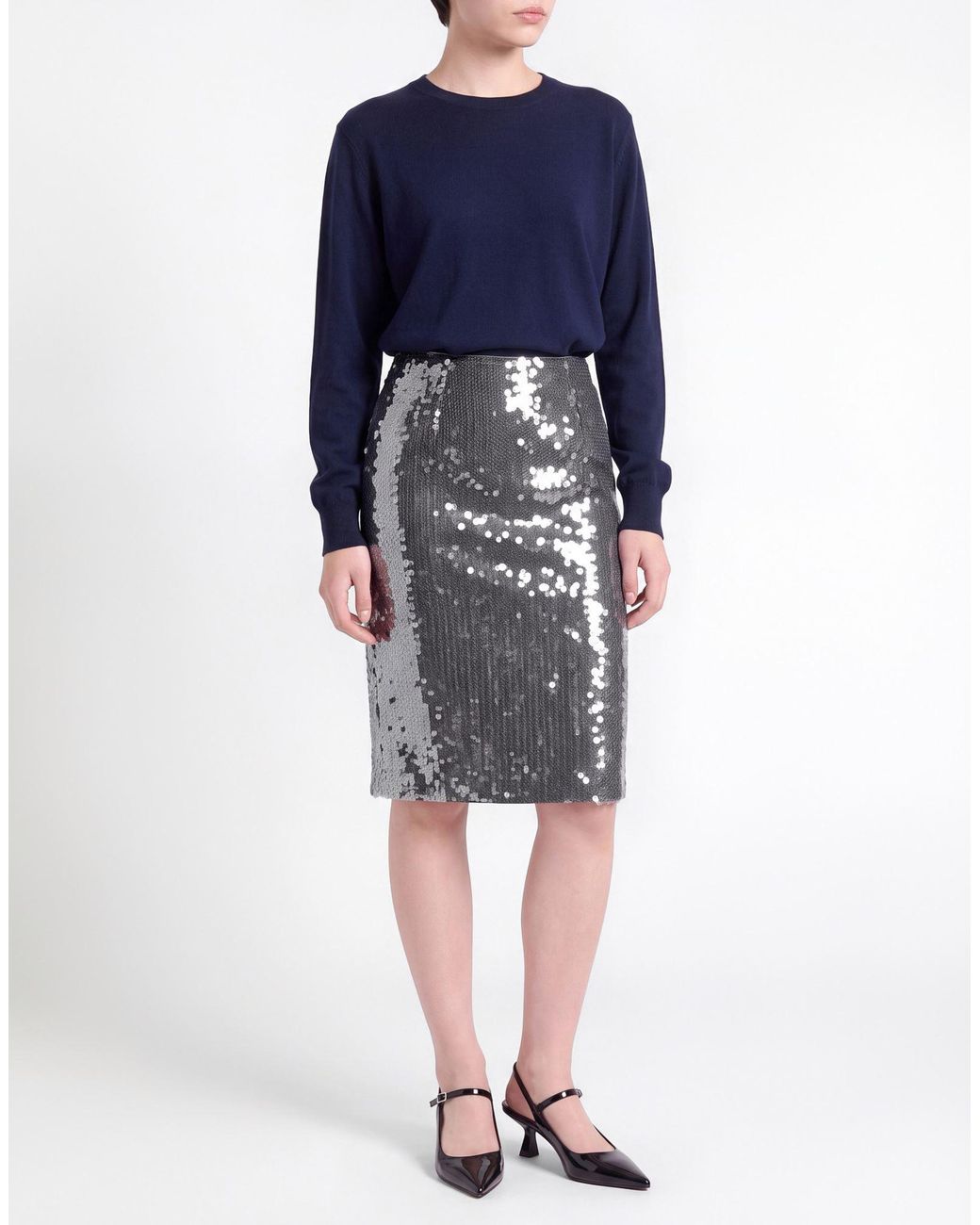 ROTATE BIRGER CHRISTENSEN Gray Midi Skirt
