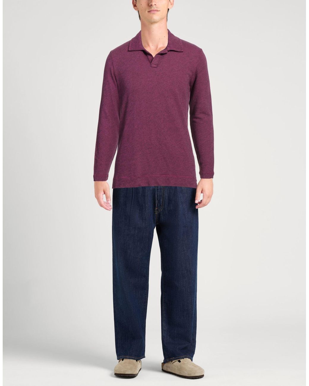 Massimo Alba Purple Sweater Cotton, Cashmere for men