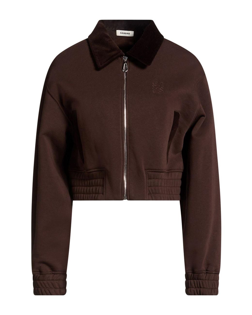 Sandro Brown Jacket Cotton, Polyester
