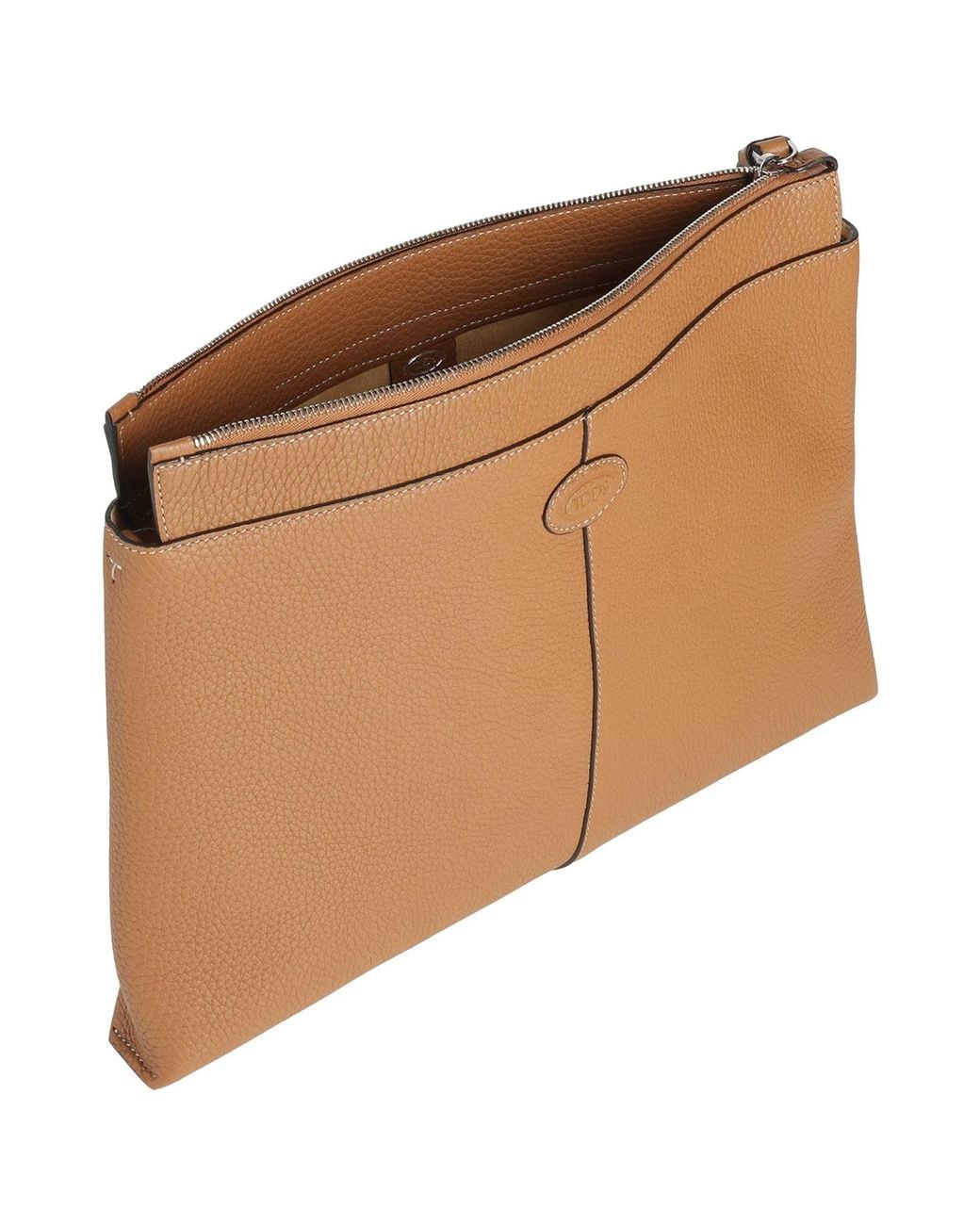 Tod's Brown Camel Clutch Leather