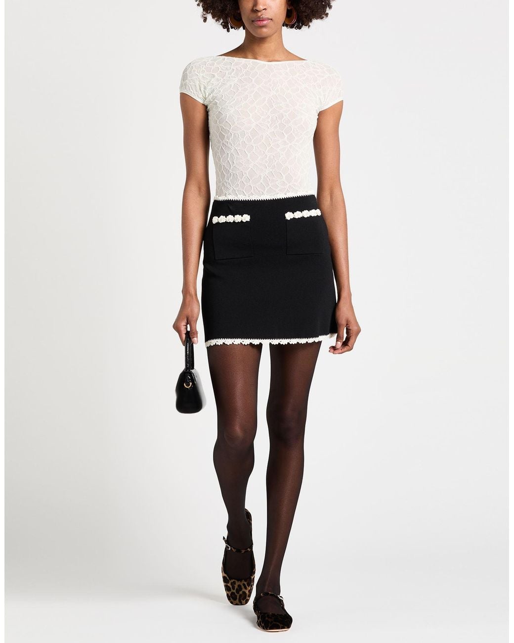 Pinko White Ivory Top Nylon, Elastane