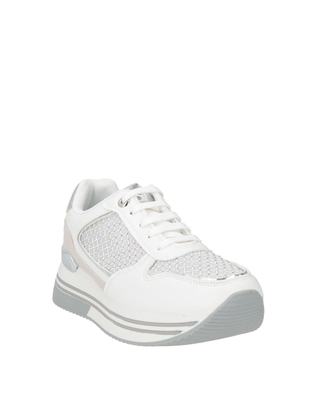 Laura Biagiotti White Sneakers Leather, Textile Fibers