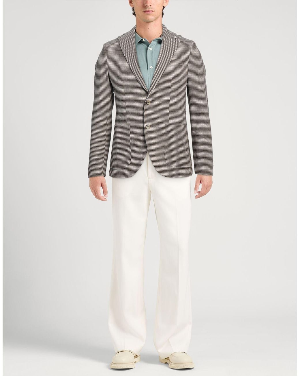 Manuel Ritz Gray Blazer Cotton, Polyester for men