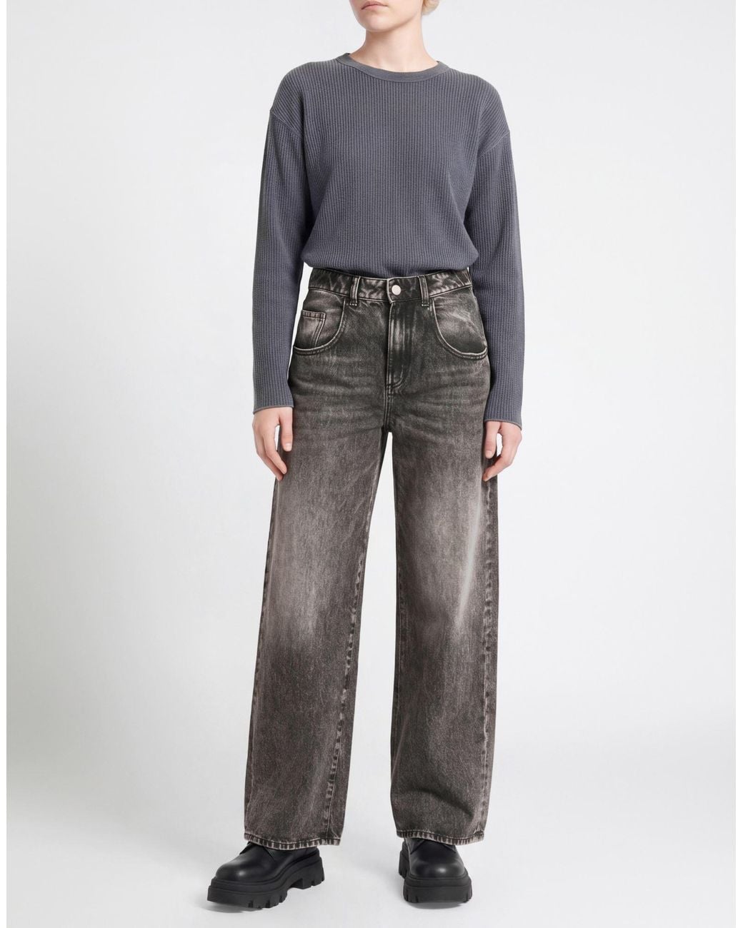 ICON DENIM Gray Charcoal Jeans Cotton