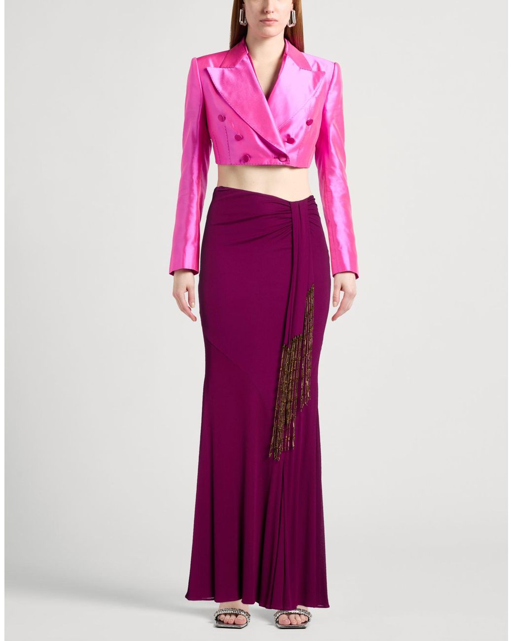 Roberto Cavalli Purple Maxi Skirt Viscose
