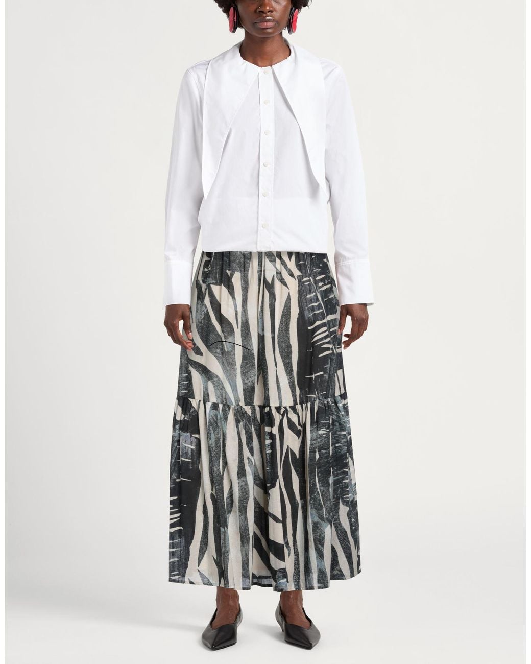 Kaos White Maxi Skirt Cotton