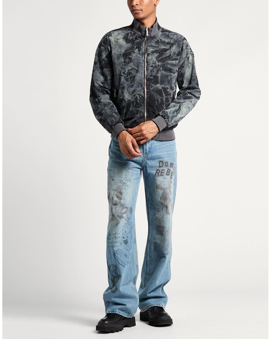 Moorer Black Charcoal Jacket Polyamide for men