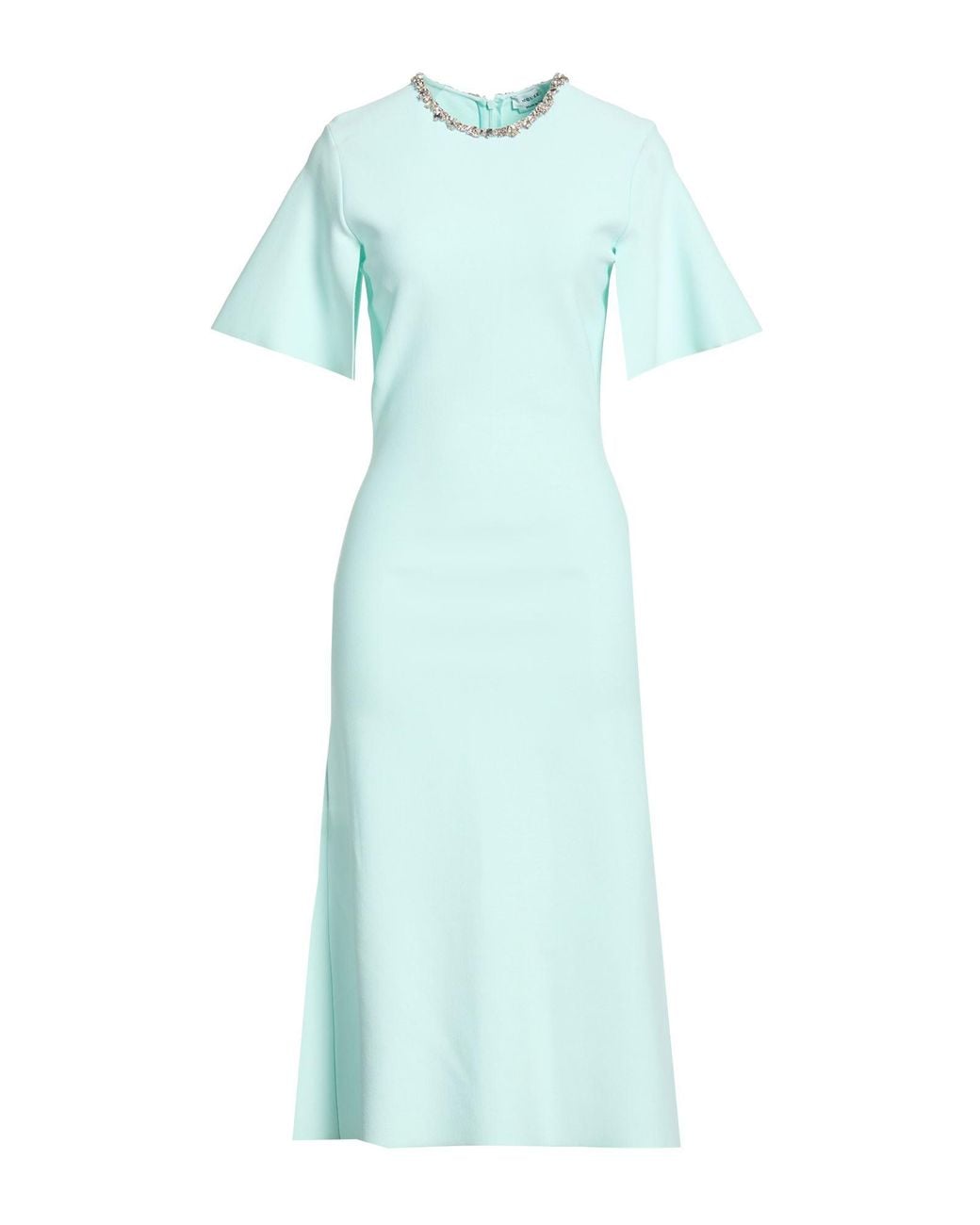 McQueen Blue Midi Dress Viscose, Polyester, Polyamide, Elastane