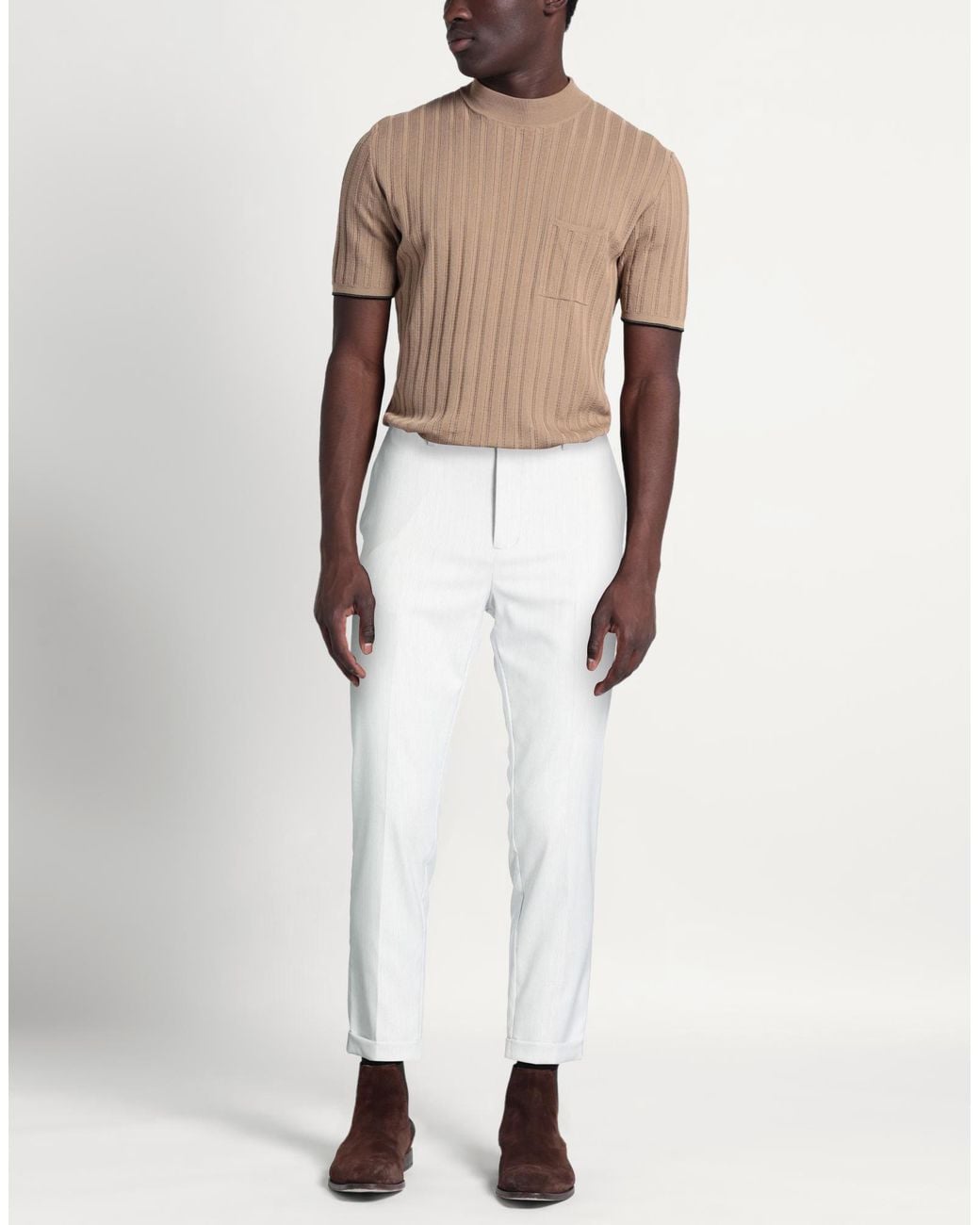 OVER/D White Light Pants Polyester, Viscose, Elastane for men