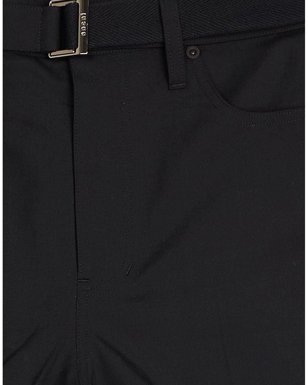 Sacai Black Pants Polyester, Wool for men