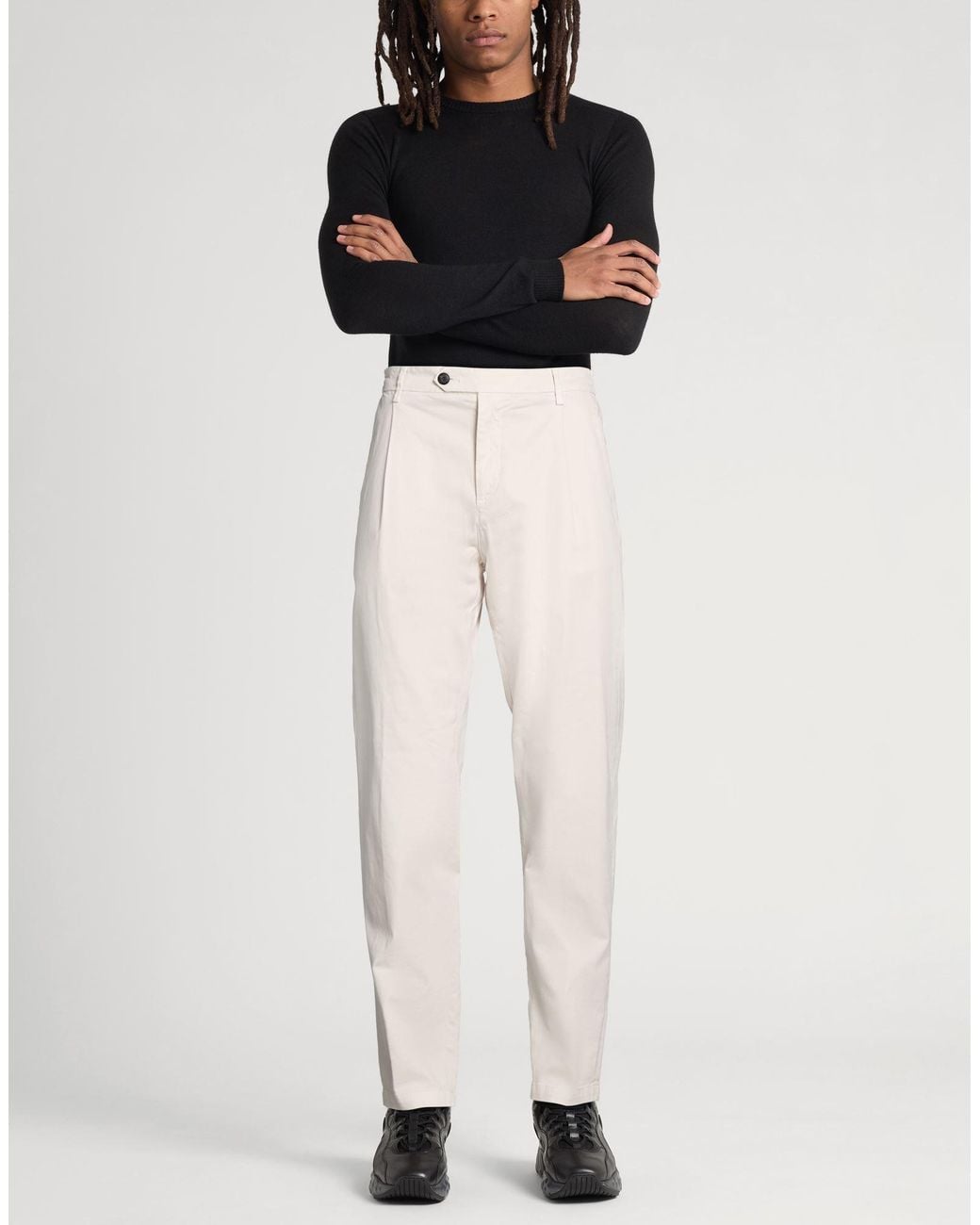 Liu Jo White Ivory Pants Cotton, Polyester, Elastane for men