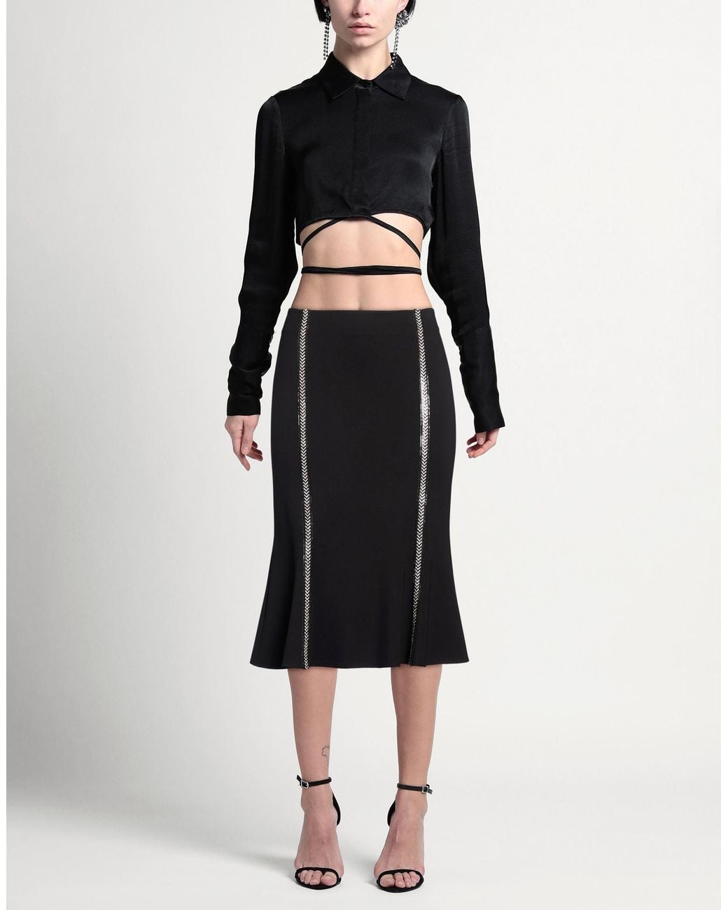 Joseph Ribkoff Black Midi Skirt Rayon, Nylon, Elastane