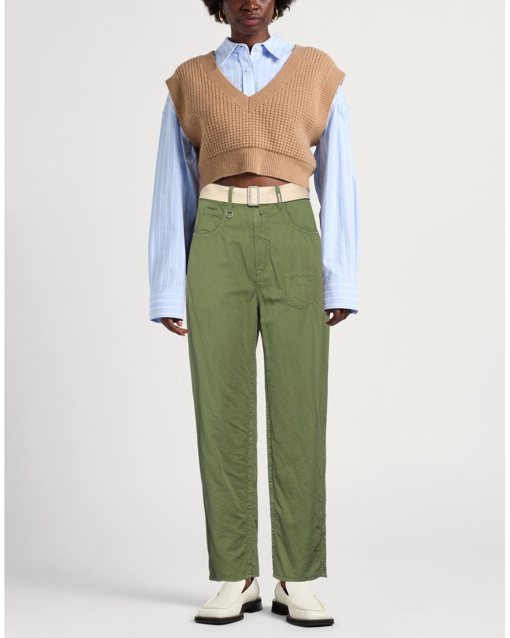 High Green Pants Cotton, Linen