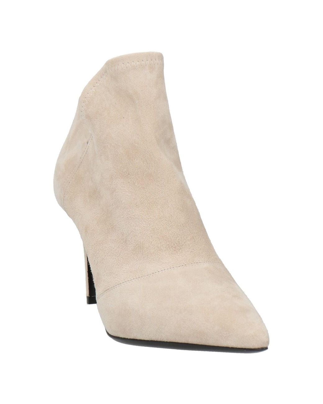 Grey Mer White Ankle Boots