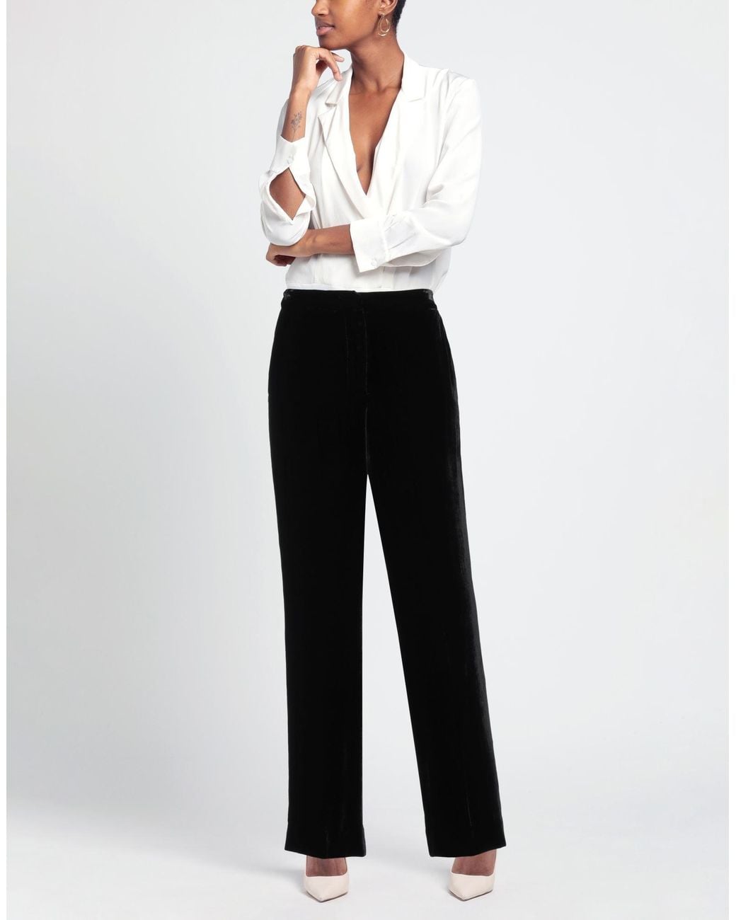 P.A.R.O.S.H. Black Pants Viscose, Silk