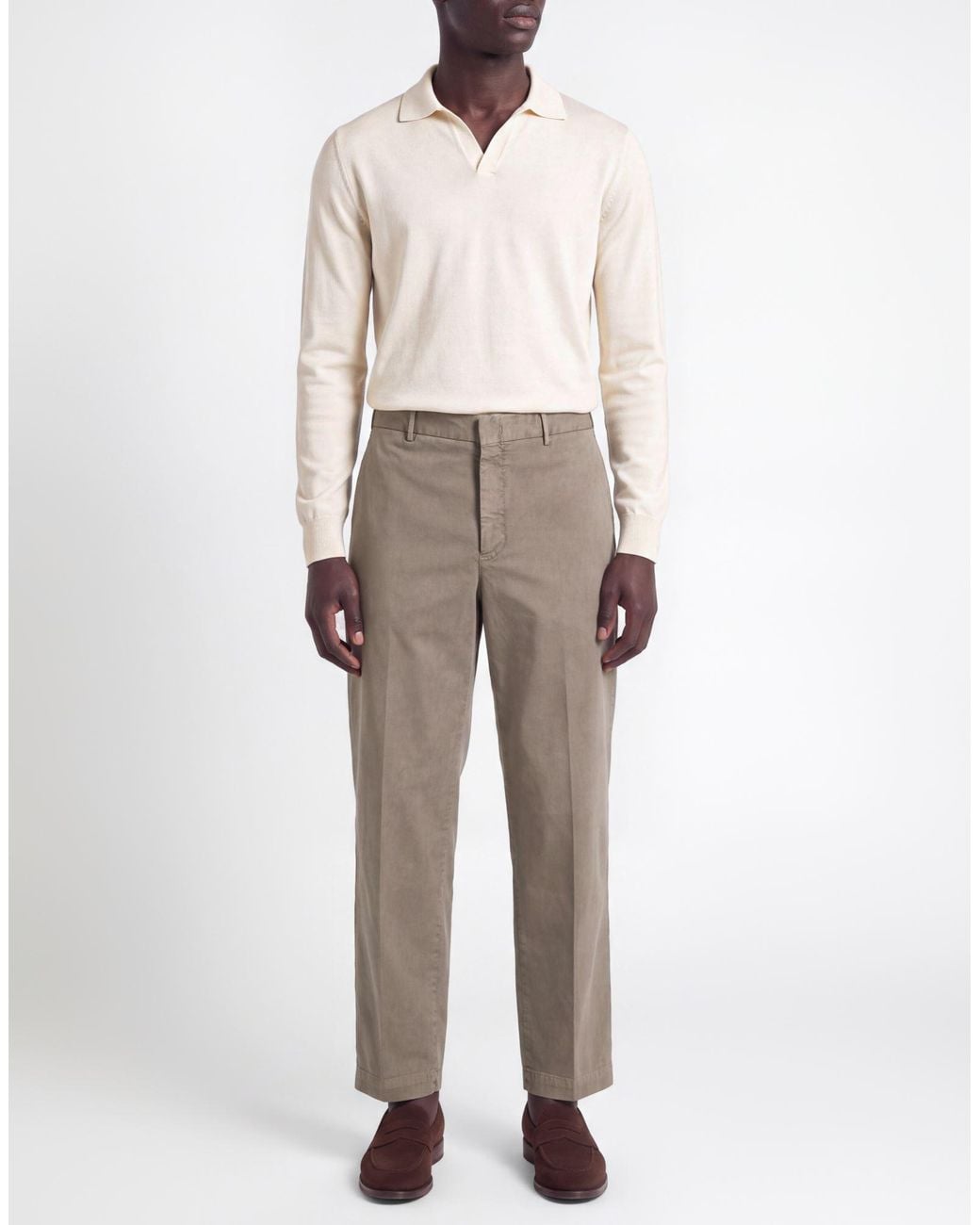 PT Torino Gray Pants Cotton, Elastane for men