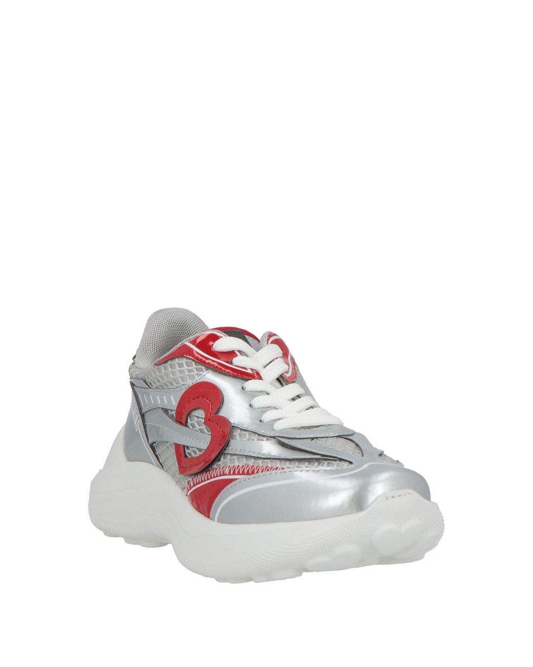 Love Moschino White Sneakers Textile Fibers