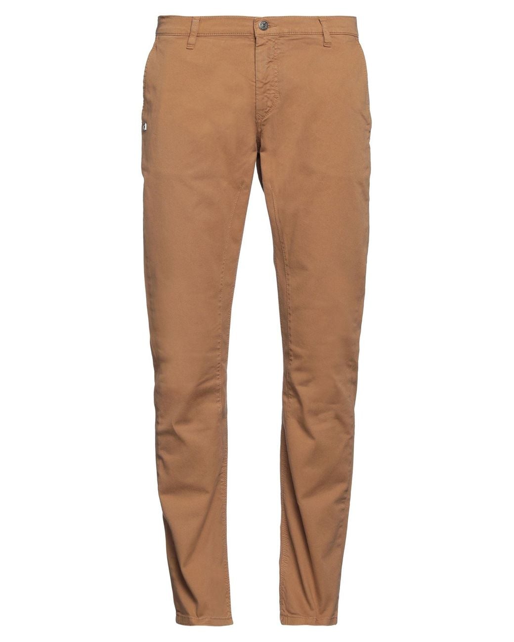 Daniele Alessandrini Natural Camel Pants Cotton, Elastane for men