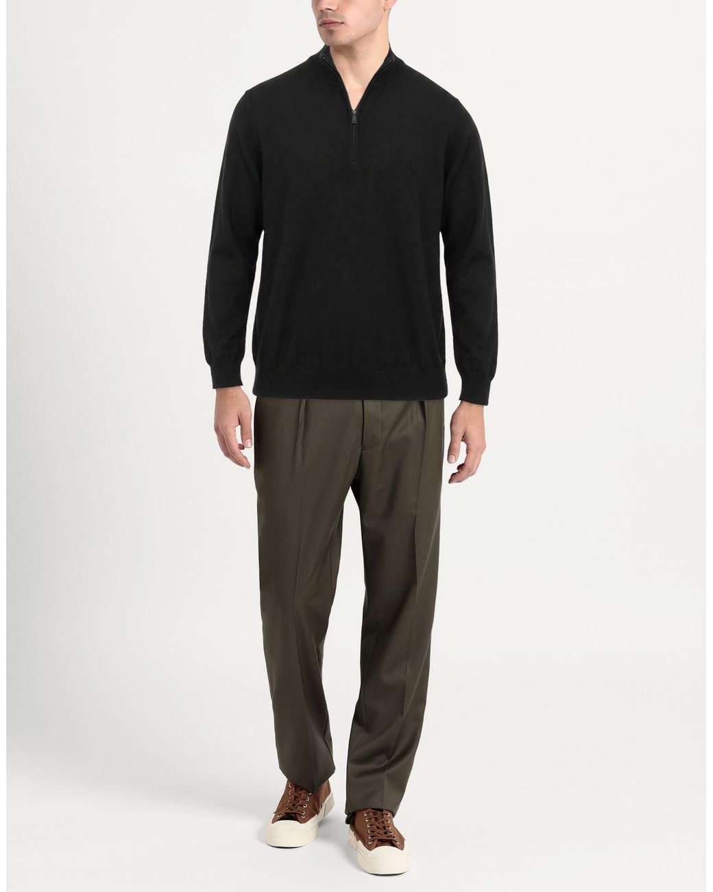 Jeordie's Black Turtleneck Merino Wool for men