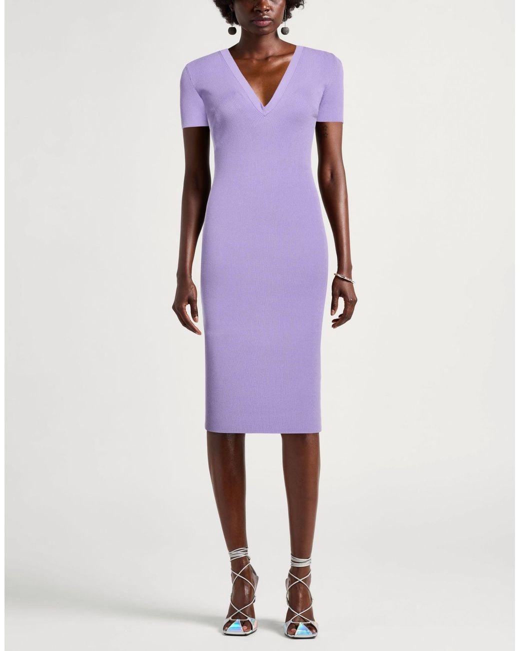 Elisabetta Franchi Purple Midi Dress