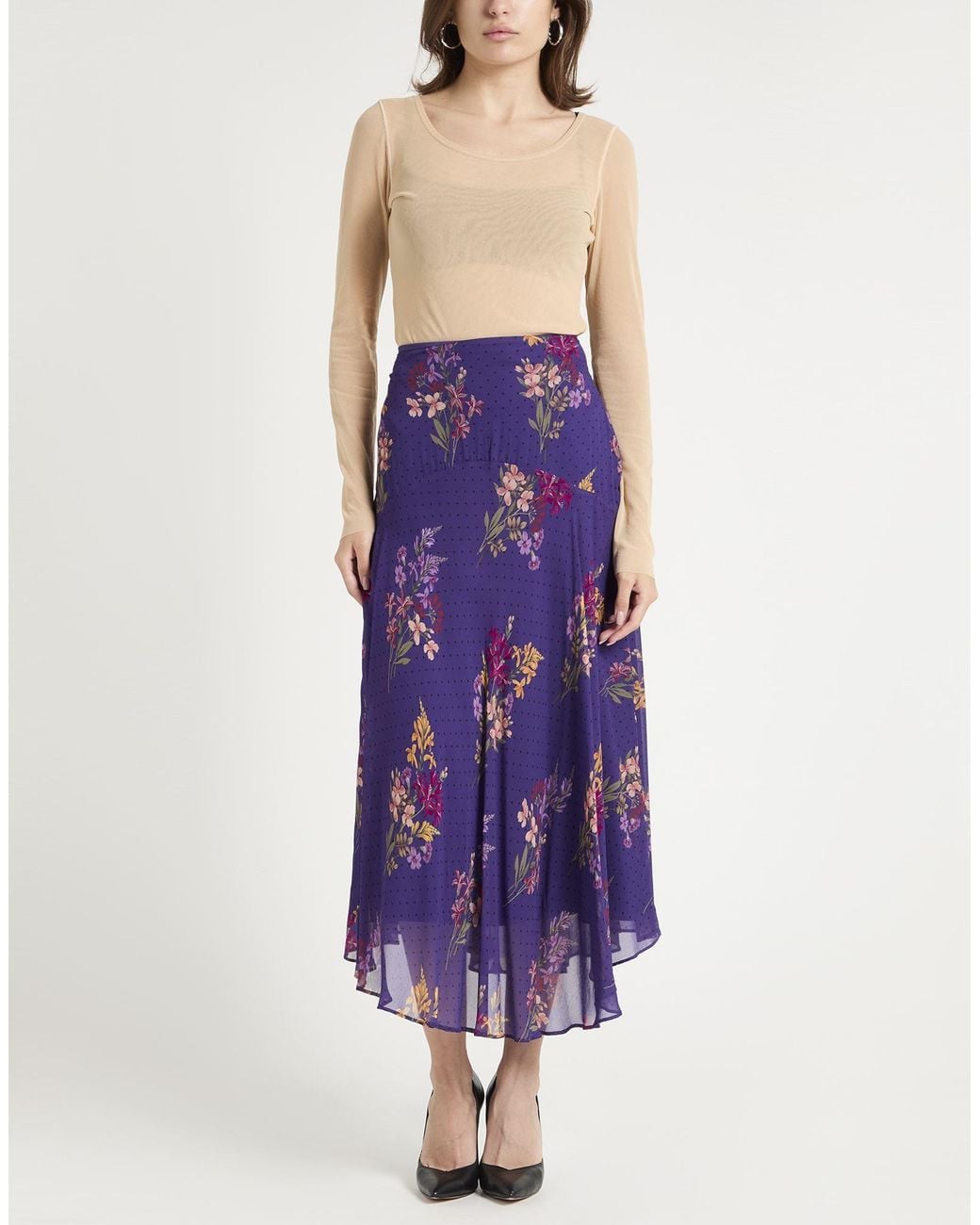 Twinset Blue Midi Skirt Viscose