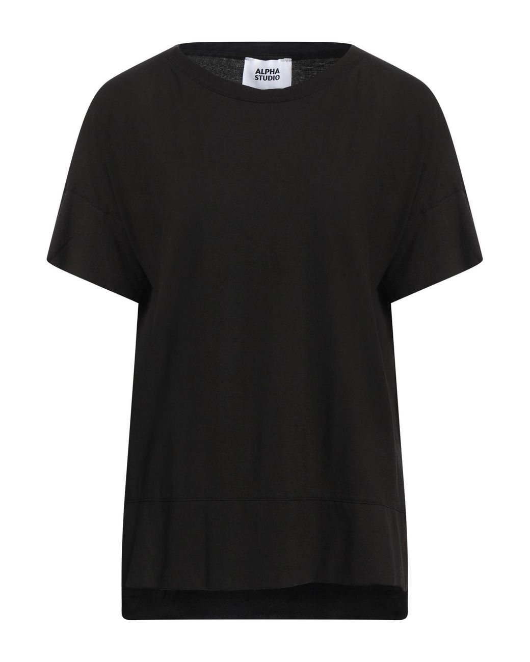 Alpha Studio Black T-Shirt Cotton, Elastane