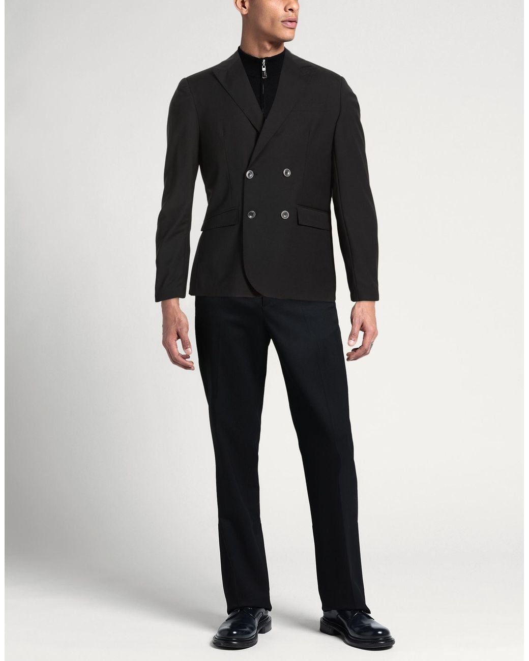 Exte Black Blazer Polyester, Wool, Elastane for men